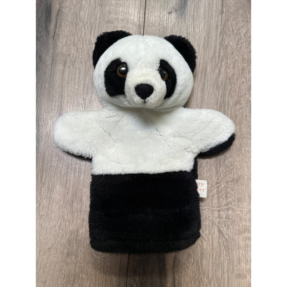 Mary Meyer Panda Hand Puppet Black White Brown Plastic Eyes